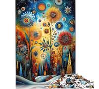 Abstract Winter Garden - Surreal Festive Decorative Art Puzzle 500 Piece Adult Jigsaw Puzzle Puzzles for Teenagers Gifts Educational Game Challenge Toy 500pcs (52x38cm)