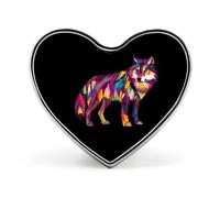 Abstract Wolf Heart Metal Brooches 1 Inch Decorative Badges Exquisite Decorations Pins for Clothing