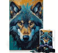 Abstract Wolf Portrait Digital Painting Jigsaw Puzzle 1000 Piece for Teenagers Reason Boost Nice Thick Enjoyable Challenge Birthday Idea (38x26cm)