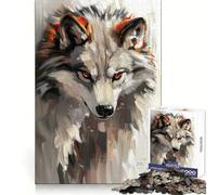 Abstract Wolf Portrait Painting Puzzles for Adults 1000 Puzzles Clear Logic Tight Joint Fun Activity Christmas Idea (50x75cm)