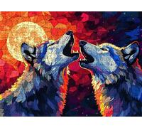 Abstract Wolf Puzzle - 5000 Piece Jigsaw Puzzles for Adults - The Back Features Printed Letter Guides - The Pieces fit Together Snugly - Wooden Puzzles for Adults - Gifts Man 61.6 X 41.5 Inch s7h-535