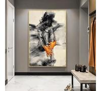 Abstract Woman Art Figure Posters Canvas Painting Black and White Wall Art Picture for Living Room Bedroom Home Decor(80x120cm/Frameless)