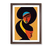 Abstract Woman Faces Framed Print | A4 Walnut Framed Wall Art | Ready to Hang | Abstract Fantasy Picture | Living Room Bedroom Lounge Office