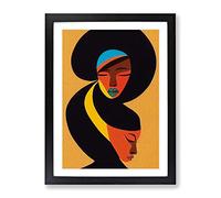 Abstract Woman Faces Framed Print for Living Room Bedroom Home Office Décor, Wall Art Picture Ready to Hang, Black A2 Frame (62 x 45 cm)