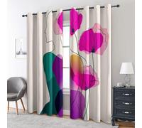 Abstract Woman Floral Curtains Blackout, 46x90 Inch 2 Panels - Minimalist Line Art Pattern Black Out Curtains, Home Decor, 90 Drop Eyelet Window Drapes for Bedroom, Living Room DS129
