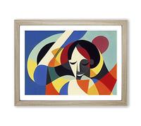 Abstract Woman In Colour Vol.5 Framed Print | A3 Oak Framed Wall Art | Ready to Hang | Abstract Fantasy Picture | Living Room Bedroom Lounge Office