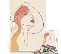 Abstract Woman Lines Face Jigsaw Puzzles for Adults 1000 Pieces Think Smart Smooth Joint Home Activity Christmas Surprise (50x75cm)