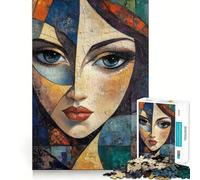 Abstract Woman Portrait Hard Jigsaw Puzzle for Adults 1000 Pieces Serene Game Creative Craft Real Challenge Perfect Decor (38x26cm)
