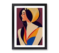 Abstract Woman Portrait No.1 Framed Print | A3 Black Framed Wall Art | Ready to Hang | Abstract Fantasy Picture | Living Room Bedroom Lounge Office