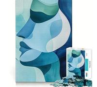 Abstract Woman Profile Jigsaw Puzzles for Teenagers 1000 Recreational Game Firm Edge Pattern Assemble Perfect Art (38x52cm)