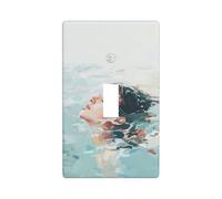Abstract Woman Swimming in The Sea Light Switch Cover Decorative Single Toggle 1 Gang Wall Plate for Kitchen Farmhouse Bedroom Bathroom Art Decor
