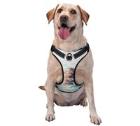 Abstract Woman Swimming In The Sea No Pull Dog Harness Adjustable Reflective Oxford Easy Control Medium Large Dog Harness