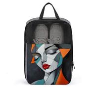 Abstract Woman's Face Geometric Shoe Bag for Travel Daily Use Anti-dust Storage Carrier Golf Shoe Pouch
