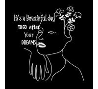 Abstract Women Quotes and Inspiration Doodle Style Design Fine Carving Decals 42x44.1cm Removable Without Leaving Glue White