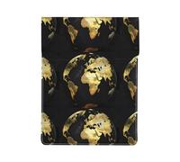 Abstract World Globe Premium Leather Laptop Sleeve â€“ Stylish 13 Inch Macbook Case With Full-Print Design For 2018 And Newer Models