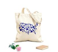 Abstract World Map Balloons Cell ation Cotton Canvas Shopping Bag 340g/m² thick fabric Uses as a gift bag