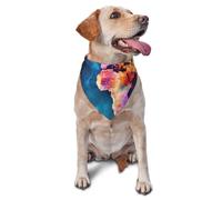 Abstract World Map Dog Bandana Pet Scarf Accessories for Small Medium Dogs Cats Photo Prop, Triangle Pet Bandanas Adjustable Puppy Bib Washable Dog Kerchief Puppy Neckerchief