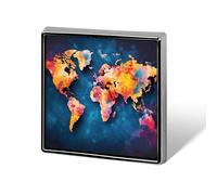 Abstract World Map Lapel Pin for Men Brooches And Pins for Women Square Metal Badge for Shirts, Jackets, Hats | Durable Fashion Accessory & Gift for Men, Women, Events