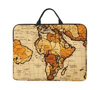 Abstract World Map Print 14in Laptop Case Sleeve Shockproof Portable Notebook Computer Cover Protector Bag