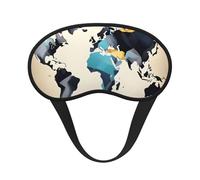 Abstract World Map Print Adults Kids Light Blocking Eye Cover for Travel Daily Use Nap Insomnia Camping