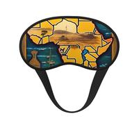 Abstract World Map Print Adults Soft Washable Eye Mask for Light Blocking Nap Face Sleeping Travel Cover