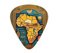Abstract World Map print Celluloid Guitar Plectrums for Acoustic Guitar Bass,Guitar Picks with Organizer Box