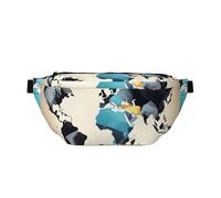 Abstract World Map Print Crossbody Fanny Pack With Adjustable Strap Waist Bags Hip Pack For Traveling Running Hiking