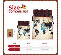 Abstract World Map Print Gift Reusable Bags Festive Drawstring Pouches Versatile Birthday Wedding Favors