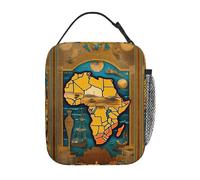 Abstract World Map Print Lunch Bag for Office Work Picnic Insulated Lunch Box Reusable Lunchbox Bag for Adults