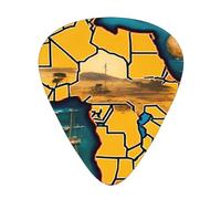Abstract World Map Print Organizer Storage Box Different Thickness Guitar Picks For Acoustic Guitar