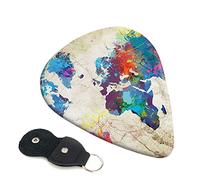 Abstract World Map Printed Guitar pick Guitar Plectrums for Acoustic Guitar Electric Guitar Bass Guitar - Guitar Accessories - 6 Pack 0.46mm