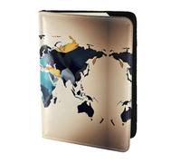 Abstract World Map Printing Passport Holder For Travel Must Have,Passport Cover Case For Travel Accessories For Women Men, Black, One Size