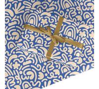 Abstract Wrapping Paper - Gift Wrap with Modern Blue & Cream Pattern - For Men, Women - For Birthday, Anniversary, Wedding - by Dyefor - Large Roll (50cm x 3.6m)