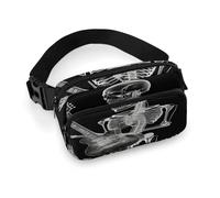 Abstract X-ray Skull Skeleton Playing Guitar Fanny Pack with Zipper Belt Bag Waist Pack Crossbody Bags Waist Bags Bum Bag with Adjustable Strap