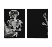 Abstract X-ray Skull Skeleton Playing Guitar Passport Holder Waterproof Travel Wallet Passport Cover PU Leather Passports Protector With Card Slots