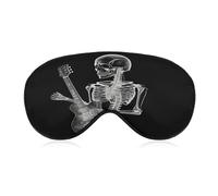 Abstract X-ray Skull Skeleton Playing Guitar Sleep Mask,Adjustable Strap Sleeping Mask, Complete Light Blocking Sleep Shade Cover,Soft Breathable Comfortable Blindfold for Women and Men