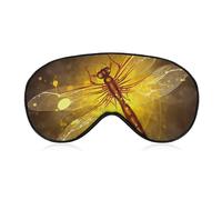 Abstract Yellow Dragonfly Eye Mask, Side Sleeping Mask Light Blindfold Sleeping Mask Nose Pad and Elastic Band for Children Women and Men