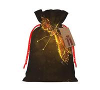 Abstract Yellow Dragonfly Hemp Bundle Gift Bag,Christmas Bags Holiday Wrapping Bag For Christmas Party