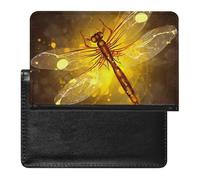 Abstract Yellow Dragonfly Passport Cover Protector Rfid Blocking Passport Holder Id Card Holder Secure Travel Wallet Organizer for Passport Tickets Credit Cards, style, One Size
