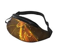 Abstract Yellow Dragonfly Sport Waist Bag Travel Bumbags with Zipper and Earphone Hole, Running Fanny Pack Waist Pack with Adjustable Belt for Men Women