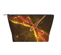 Abstract Yellow Dragonfly Travel Makeup Bag - Trapezoidal Portable Cosmetic Organizer Bag - Durable, Spacious, and Versatile
