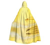 Abstract Yellow Dragonfly1 Adult Halloween Party Cloak-Stylish Pumpkin Theme Hooded Wizard Robe Cosplay Costumes