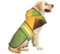 Abstract Yellow Waterproof Dog Raincoat And Rain Jacket For Small Medium Large Dogs With Reflective Stripes And Adjustable Belly Strap