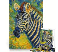 Abstract Zebra Portrait Painting Jigsaw Puzzles for Adults1000 Pieces DownTime Game Calm Daily Fun Challenge Nice Art (38x26cm)