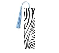 Abstract Zebra Print Bookmark Animal Wooden Bookmark with Tassel Book Mark for Women Men Reading Page Markers Gifts for Book Lovers