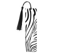 Abstract Zebra Print Bookmark Animal Wooden Bookmark with Tassel Book Mark for Women Men Reading Page Markers Gifts for Book Lovers