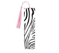 Abstract Zebra Print Bookmark Animal Wooden Bookmark with Tassel Book Mark for Women Men Reading Page Markers Gifts for Book Lovers