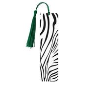 Abstract Zebra Print Bookmark Animal Wooden Bookmark with Tassel Book Mark for Women Men Reading Page Markers Gifts for Book Lovers