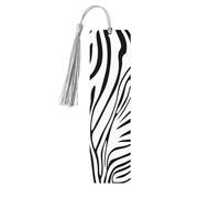 Abstract Zebra Print Bookmark Animal Wooden Bookmark with Tassel Book Mark for Women Men Reading Page Markers Gifts for Book Lovers