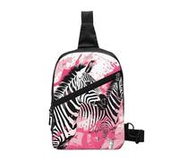 Abstract Zebra Striped Foldable Sling Bag for Men Women Water Resistant Chest Bag Wildlife Animal Fanny Pack Crossbody Backpack for Travel Hiking Sports